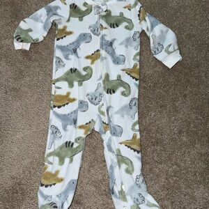 Carter's Dinosaur Print Footie Pajama - Green, Gray, White